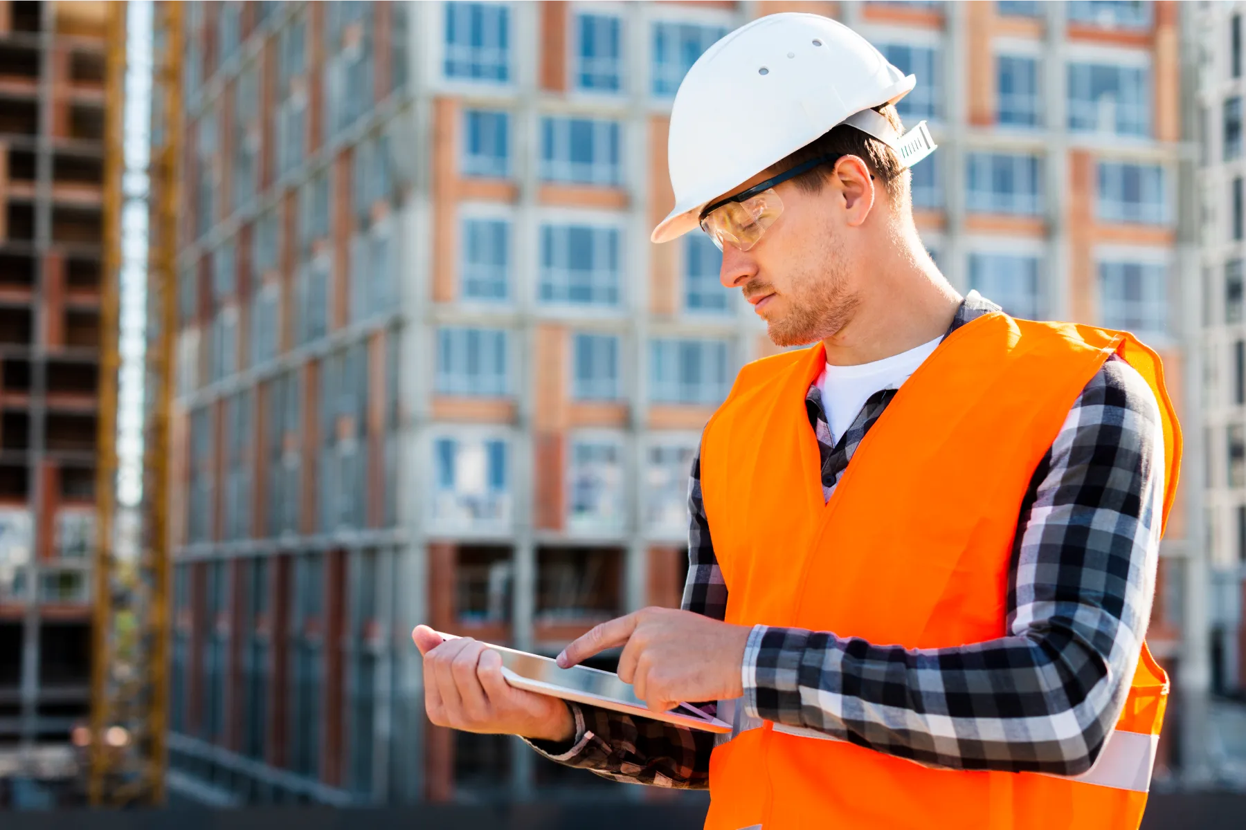 Construction Engineer Using Tablet 